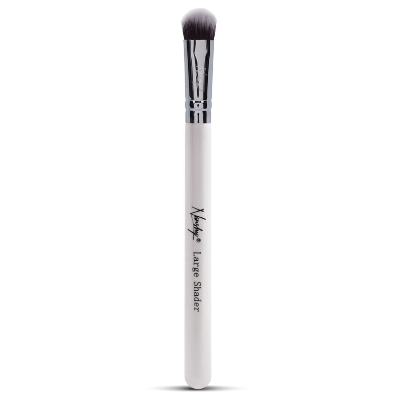 Nanshy Large Shader eyeshadow brush with pearl-coated handle and soft antibacterial synthetic bristles.