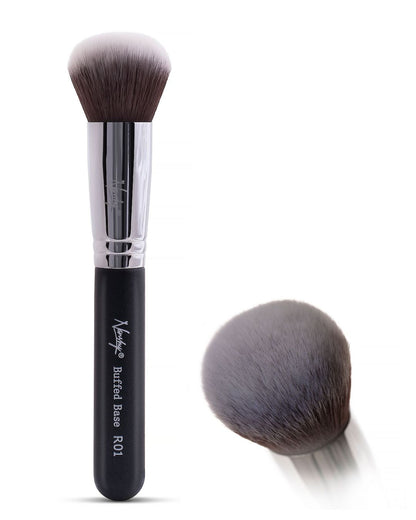 Nanshy Buffed Base RO1 makeup brush with soft, fluffy bristles and a sleek ergonomic handle.