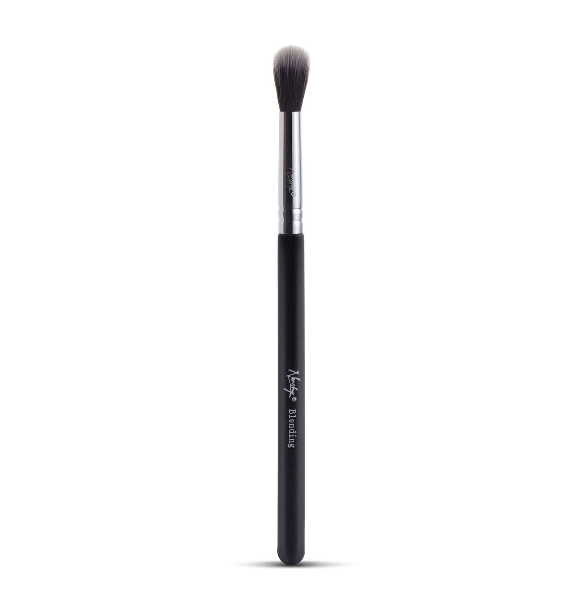 Large Blending Eyeshadow Makeup Brush with soft synthetic bristles and pearl coated handle displayed against a white background.
