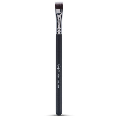 Nanshy Flat Definer makeup brush with pearl coated handle and antibacterial synthetic bristles.